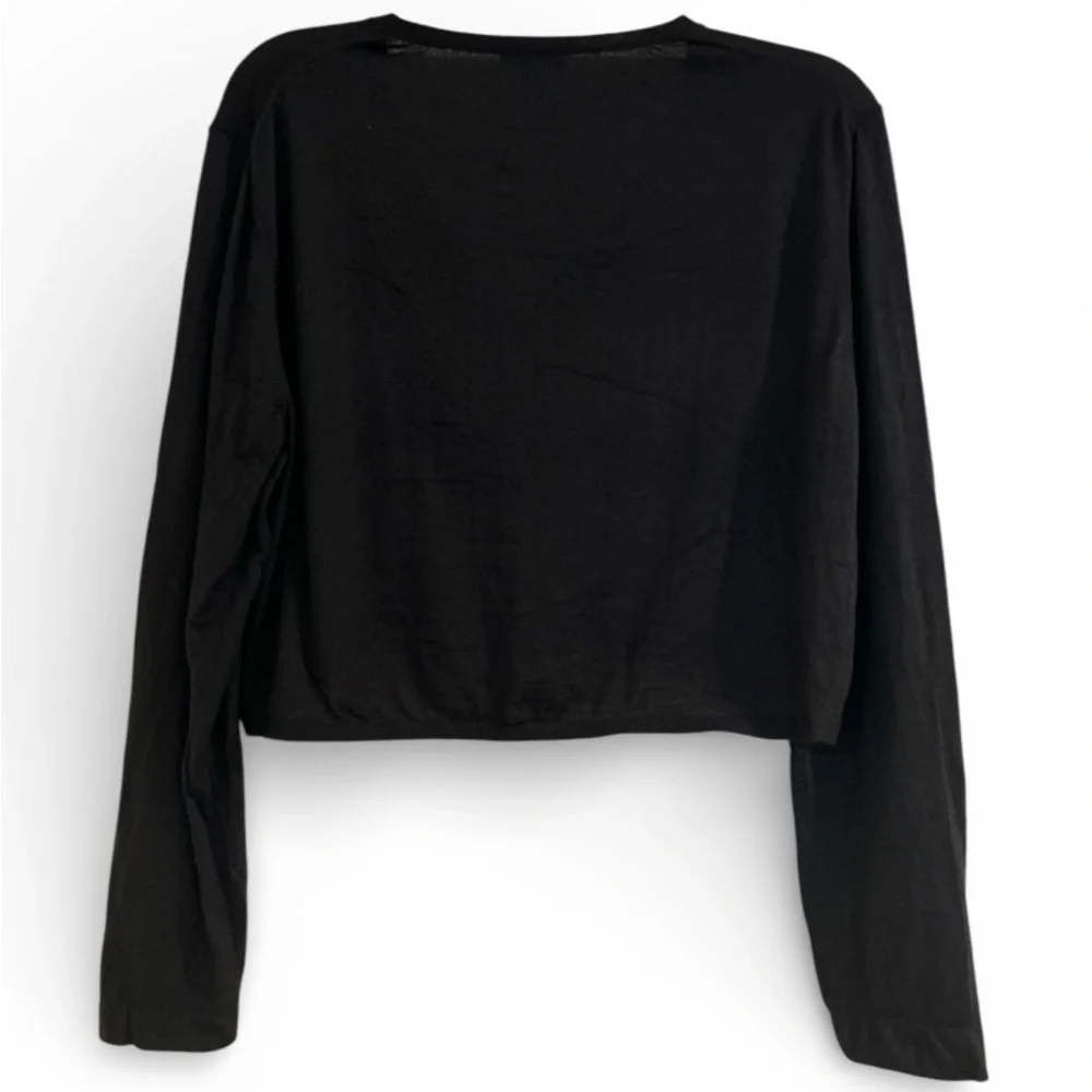 LAFAYETTE 148 NEW YORK Wool button Cropped Cardigan Black Size XL - Picture 2 of 7